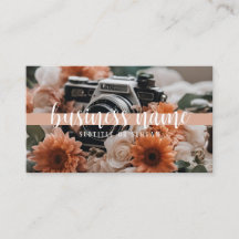 Carte de visite Boho Camera & Fleurs