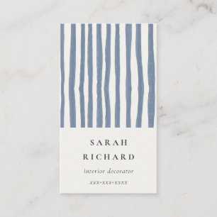 Carte De Visite Boho Chic Bleu Poussiéreux Bandes Dessinées à la M