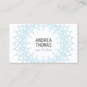 Carte De Visite Boho Chic Mandala Bleu/Blanc