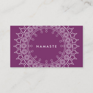 Carte De Visite Boho Chic Mandala Namaste Yoga Purple