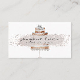 Carte De Visite Boho Chic Mariage gâteau avec Parties scintillant