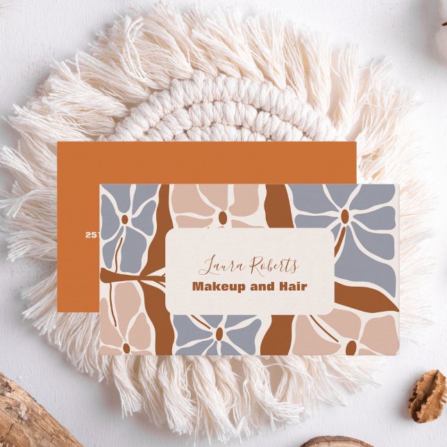 Carte De Visite Boho Chic Retro Floral (Créateur téléchargé)