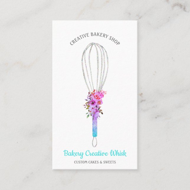 Carte De Visite Boho de pâtisserie du logo Caterer Whisk (Devant)