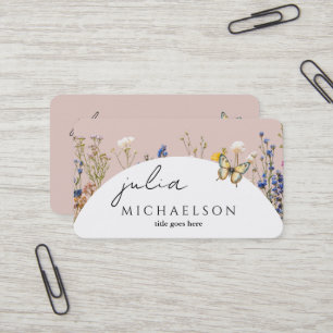 Carte De Visite Boho Fleur Moderne