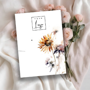 Carte De Visite Boho Fleur sauvage sec Collier à oreille Logo Affi