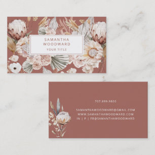 Carte De Visite Boho Floral Cream Terracotta Professional