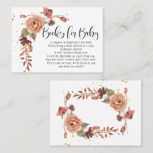 Carte De Visite BOHO Floral Feuilles Automne Fleurs Automne Livres