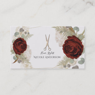 Carte De Visite Boho Glam Vintage Botanique Floral Coiffeur