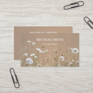 Carte De Visite Boho moderne Floral Kraft