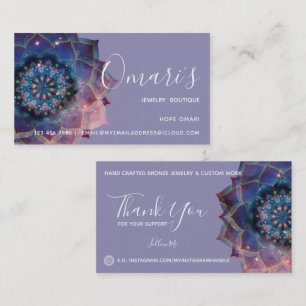 Carte De Visite Boho Nebula Bloom Conception de Mandala