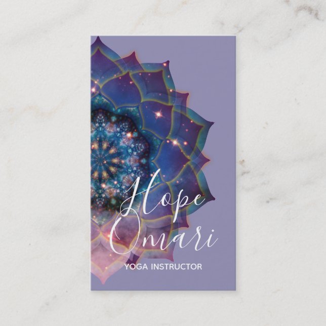 Carte De Visite Boho Nebula Bloom | Conception de Mandala (Devant)
