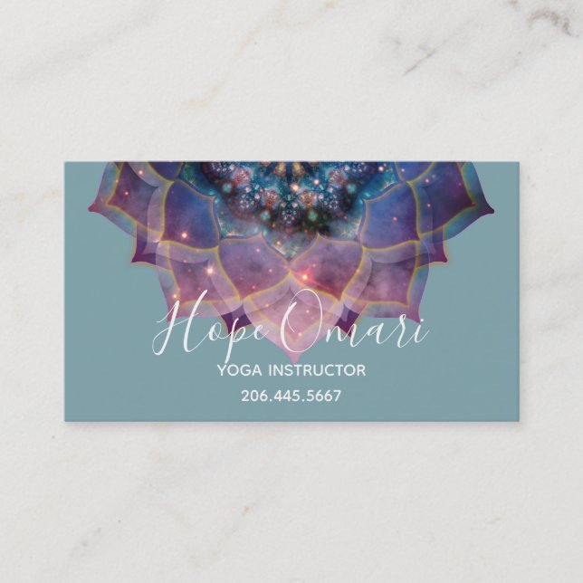 Carte De Visite Boho Nebula Bloom | Conception de Mandala (Devant)
