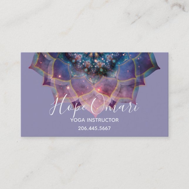 Carte De Visite Boho Nebula Bloom | Conception de Mandala (Devant)