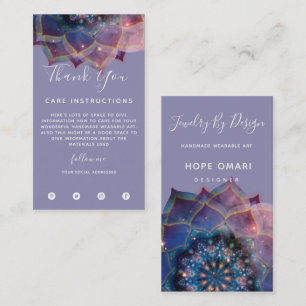 Carte De Visite Boho Nebula Bloom   Conception de Mandala