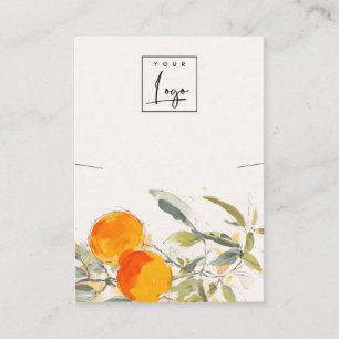 Carte De Visite Boho Orange Fruit Aquarelle Collier Logo