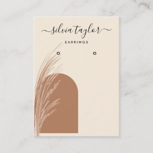 Carte De Visite Boho Pampas Grass Earth Tones Terracotta Arche
