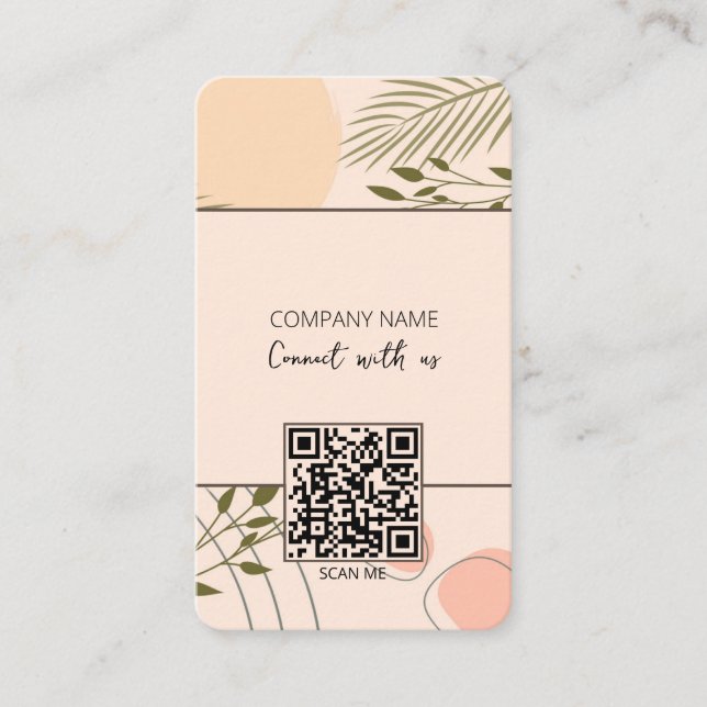 Carte De Visite Boho QR Code Connectez-Nous (Devant)
