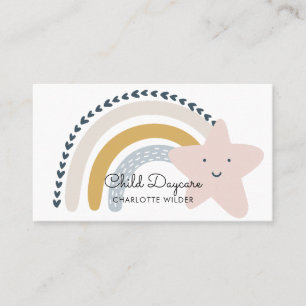 Carte De Visite Boho Rainbow Garderie pour enfants Garde d'enfants