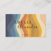 Boho Retro Script Abstrait Wavy Lines Yellow QR