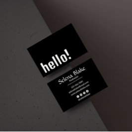 Carte De Visite Boho Retro tendance - Noir et Blanc moderne