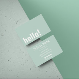 Carte De Visite Boho Retro tendance - Vert et Blanc moderne