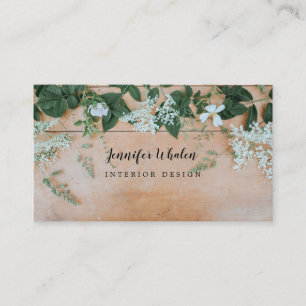 Carte De Visite Boho Rustique Floral Custom