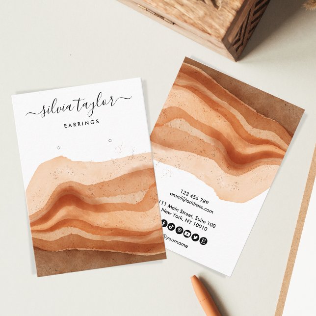 Carte De Visite Boho Terracotta Earring Necklace display card (Créateur téléchargé)