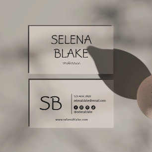 Carte De Visite Boho vanille minimaliste   Branché Retro chic