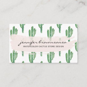 Carte De Visite Boho vert fleur cactus mignon