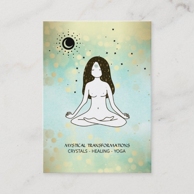 Carte De Visite *~* Boho Yoga déesse Céleste Lune Magie 3ème Oeil (Devant)