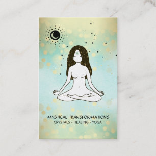 Carte De Visite *~* Boho Yoga Goddess Celestial Lune Soleil 3e Oei