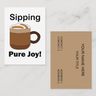 Carte De Visite Boire un latte, pure joie, café