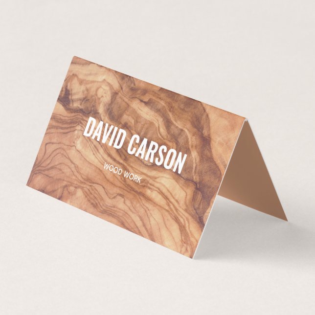 Carte De Visite Bois charpentier de construction Handyman QR Code (Devant)