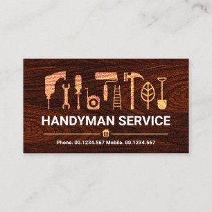 Carte De Visite Bois de bois Grain Handyman Outils #ZazzleMade