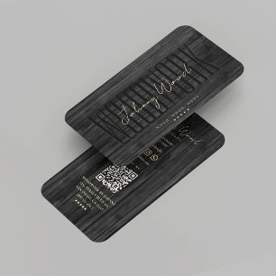 Carte De Visite Bois de menuiserie moderne bois noir professionnel