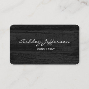 Carte De Visite Bois gris à la mode de manuscrit élégant