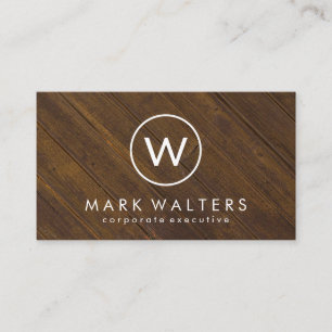 Carte De Visite Bois monogramme