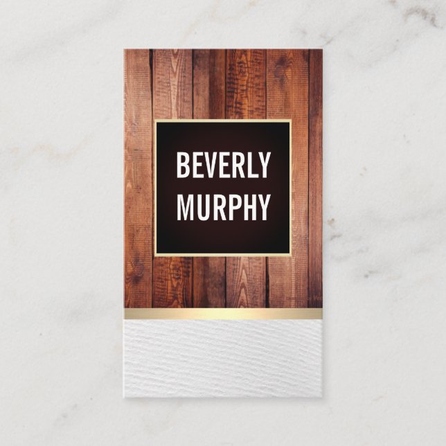 Carte De Visite Bois rustique avec embellissement de bordure / Déc (Devant)