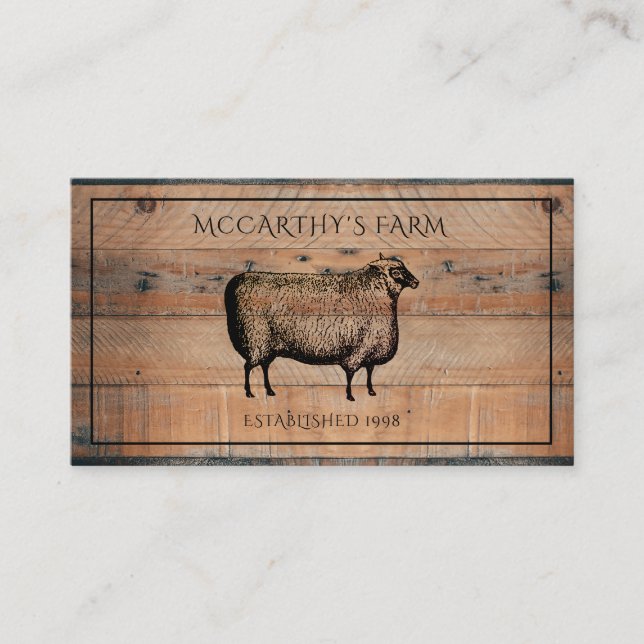 Carte De Visite Bois rustique Cheep Shiplap Grange Bois Logo de fe (Devant)