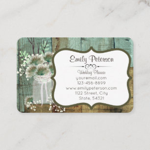 Carte De Visite Bois rustique et Wedding planner floral