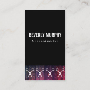 Carte De Visite Bois rustique Noir avec Shears Motif