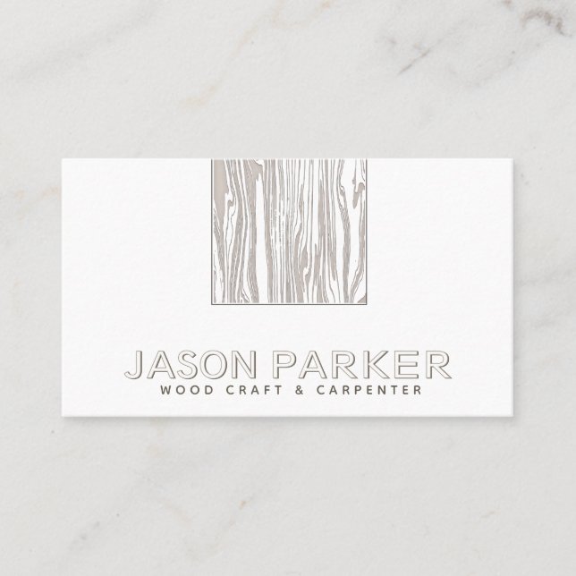 Carte De Visite Bois sculpté moderne charpentier professionnel Qr  (Devant)