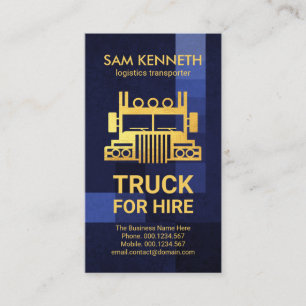 Carte De Visite Boîte bleue Grunge Gold Face Truck Transport
