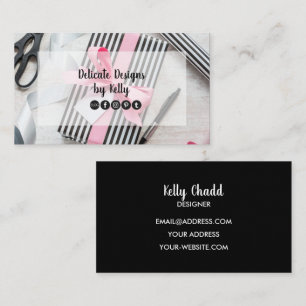 Carte De Visite Boîte cadeau Black and White Stripe Designer bijou
