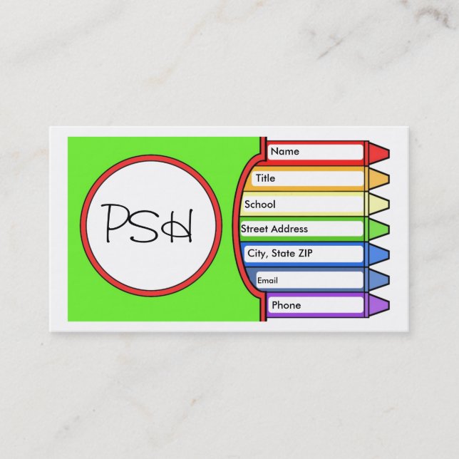 Carte De Visite Boîte initiale de crayons (Devant)