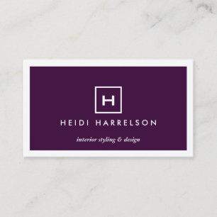 Carte De Visite BOÎTE LOGO avec VOTRE INITIAL/MONOGRAMME sur DEEP