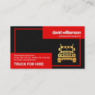 Carte De Visite Boite rouge étonnante Bordure Trucker de camion d'