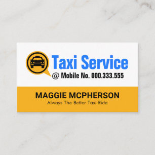 Carte De Visite Boîte vocale de taxi jaune