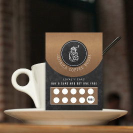 Carte De Visite Boîtier de café rustique logo chalkboard fidélité