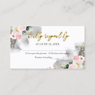 Carte De Visite Boîtier RSVP Floral Sweet 16 Blush